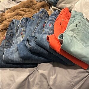 Trendy Women's Skinny Jeans - Blue, Red, Green